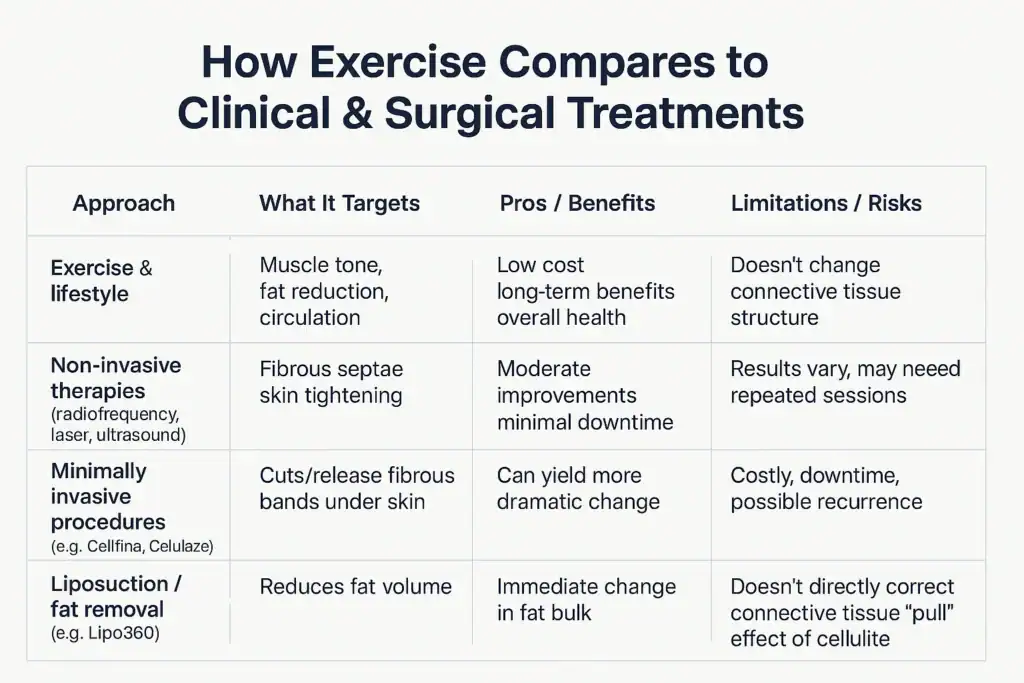 Sculpting Your Bum: Can Toning Exercises Really Reduce Cellulite? 2 How exercise compares to treatments from Lipo 360 Rushden